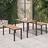 vidaXL Garden Dining Set Brown and Black Steel and Wood Plastic Composites - 2 of 4