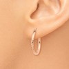 Black Bow Jewelry 2mm, 14k Rose Gold Diamond-cut Hoops, 20mm (3/4 Inch) - 3 of 4