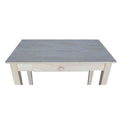 Elegant Solid Parawood Writing Desk with Practical Drawer