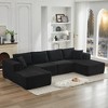 136.7" Corduroy Upholstery U-Shaped Cloud Modular Sectional Sofa with Double Chaise Lounges, All-Foam Compression Design - 4 of 4