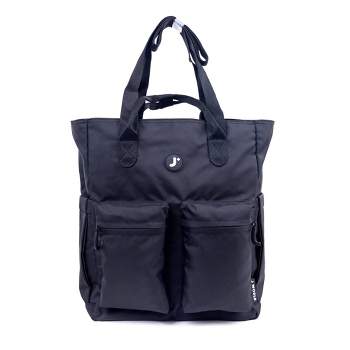 JWorld Timo12" Tote - Black: Gender Neutral Work Bag, Recycled Water Resistant, Adjustable Strap