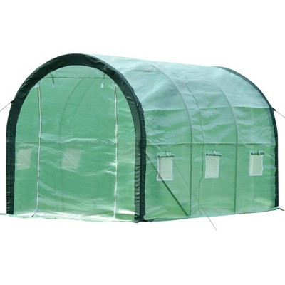 Aoodor 12ft. X 7ft. X 7ft. Outdoor Walk-in Tunnel Greenhouse 2 Roll-up ...