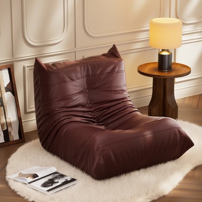 Fireside chair, Mid-Century Modern Armless floor sofa, soft memory sponge floor leisure chair, living room, bedroom and office bean bag chair
