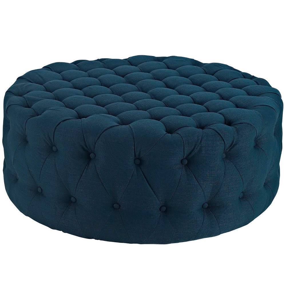 Photos - Pouffe / Bench Modway Amour Upholstered Fabric Ottoman Azure  