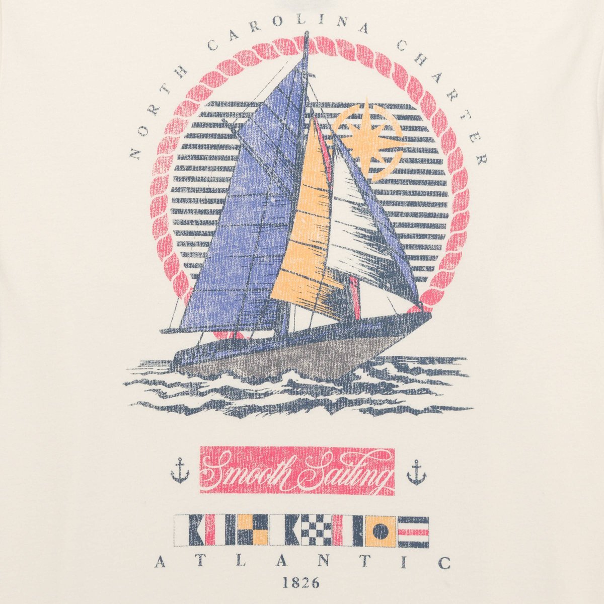 Мужские футболки Well Worn Men's Vintage Sailing Short Sleeve Graphic T-Shirt - Off-White XL — фото 3