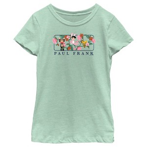 Girl's Paul Frank Julius the Monkey and Bunny Girl Flower Scene T-Shirt - 1 of 4
