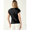 Allegra K Women's Cowl Neck Short Sleeve Dressy Casual Satin Top - 3 of 4