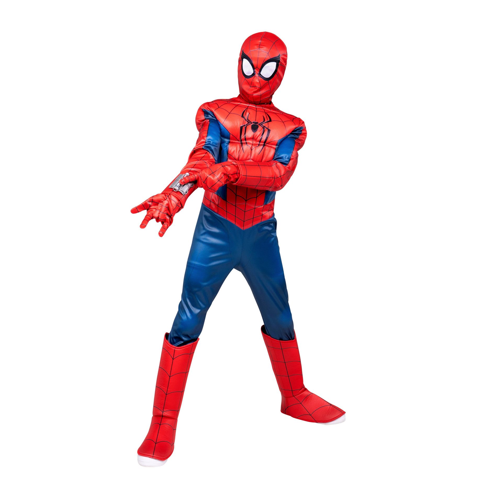Marvel Kids' Spider-Man Light-Up Web Halloween Costume Jumpsuit