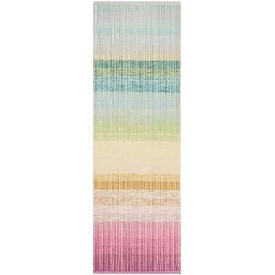 Coastal Breeze Handwoven Cotton Stripe Rug in Serene Blue