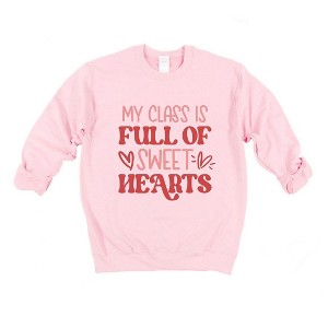Simply Sage Market Women's Graphic Sweatshirt My Class Is Full Of Sweet Hearts Colorful - 1 of 4