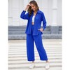 Women Two Piece Casual Outfits Y2K Loungewear Pleated Wide Leg Pants Long Sleeve Button Down Shirt Streetwear Set - image 4 of 4