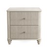 Sapphtopaz Fluted Nightstand with 3 Drawers Mid Century Modern Wood Side Table with Metal Handles, Retro Bedside Table for Bedroom - 3 of 4