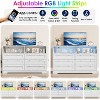 Dresser for Bedroom with 6 Drawers, Modern Wooden Bedroom Dressers with Power Outlet and Led Lights, 55 Inch Wide TV Dresser for Home Office - 4 of 4