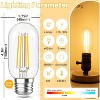 Runesay Dimmable E26 LED Edsion Bulbs 60Watt, 4.3 inches T45/T14 6W Tubular Light Bulbs, 900Lumen Vintage Light Bulbs, 2700K Warm White (2pcs) - 2 of 4