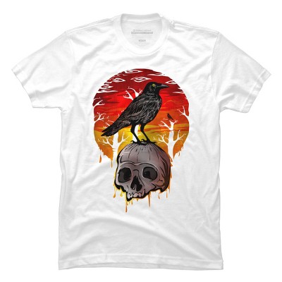 Men's Design By Humans RAVEN & SKULL By akhyarisme T-Shirt