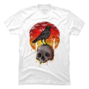 Men's Design By Humans RAVEN & SKULL By akhyarisme T-Shirt - 1 of 4