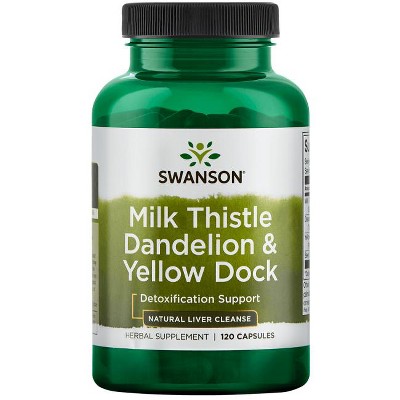 Swanson Milk Thistle, Dandelion & Yellow Dock - Herbal Liver Support Supplement - Natural Supplement Helping to Maintain Overall Health & Wellbeing - (120 Capsules)