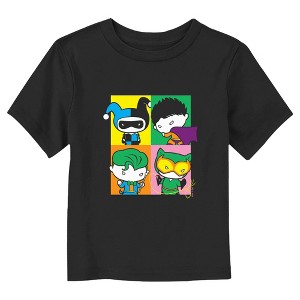 Justice League Pop Art Villains Portraits  T-Shirt - Black - 4T - 1 of 3