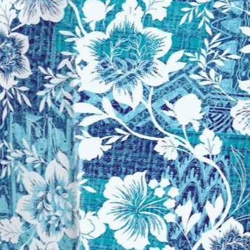 deep teal floral patchwork