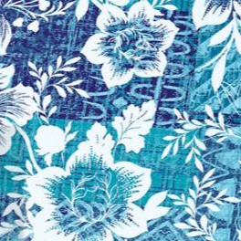 deep teal floral patchwork