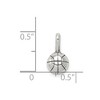 Black Bow Jewelry Sterling Silver 7mm Antiqued 3D Basketball Charm - 4 of 4