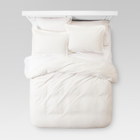 White Washed Linen Duvet Cover Set King Threshold Target