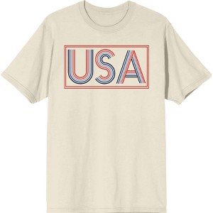 Americana USA Neon Sign Men's Crew Neck Short Sleeve Tee - 1 of 2