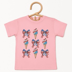 The Juniper Shop Patriotic Ice Cream Stacked Coquette Toddler Short Sleeve Tee - 1 of 4