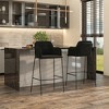 LeisureMod Axis Modern Bar Stool – Upholstered Bar Height Chairs with Footrest and Stainless Steel Base for Kitchen Island, Pub, or Home Bar Set of 2 - 3 of 4
