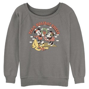 Juniors Mickey & Friends Team Holiday Cheer Sweatshirt - 1 of 3