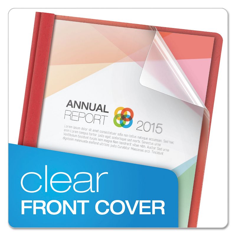 Oxford Clear Front Report Cover 3 Fasteners Letter Assorted Colors 25/Box 55813, 2 of 8
