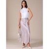 INSPIRE CHIC Women's Satin High Waisted Elastic Waistband Casual Flowy Elegant Maxi Skirt - 2 of 4