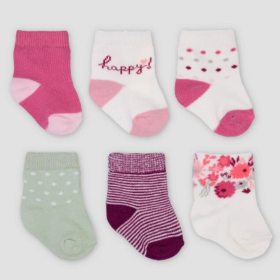 Image of Baby Girls' 6pk Floral Socks - Just One You® made by carter's 0