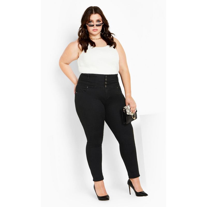 Women's Plus Size Harley Zoey Jean - black | CITY CHIC, 1 of 6