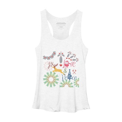 Women's Design By Humans Colorful Christmas Collage  By famenxt Racerback Tank Top