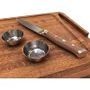 Yukon Glory Steak Board Gift Set for Serving Steak, Meat, and Poultry in Style, Premium Sapele Wood, Includes Sauce Cups and Steak Knife, Set of 3 - 4 of 4