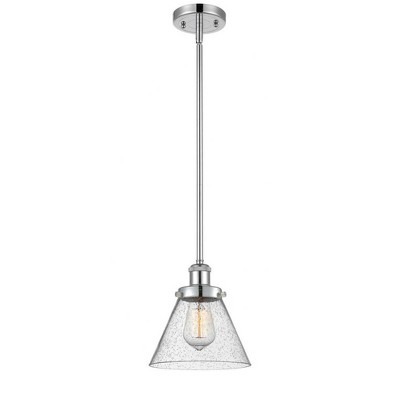 Cone - 1 Light Stem Hung Mini Pendant In Industrial Style-10 Inches Tall and 8 Inches Wide