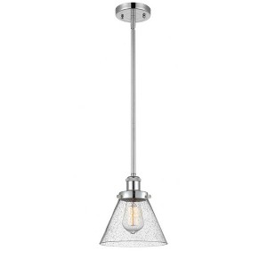 Cone - 1 Light Stem Hung Mini Pendant In Industrial Style-10 Inches Tall and 8 Inches Wide - 1 of 1