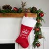 Northlight 20" Red and White "Merry Christmas" Velour Stocking - 2 of 4