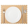 Juvale 100 Pack Disposable Scalloped Kraft Paper Placemats for Dining Table, Wedding, Party (Brown, 10x14 In) - 3 of 4