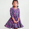 Mightly Girls Fair Trade Organic Cotton Print 3/4 Sleeve Twirl Dress - 2 of 3