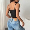 Women's See Through Corset Crop Top Lace Sheer Cami Bustier Spaghetti Strap Sexy Tops - 2 of 4