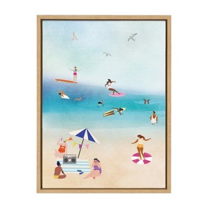 Kate and Laurel Sylvie Beach II Framed Canvas by Nikki Chu, 18x24, Natural - 1 of 4