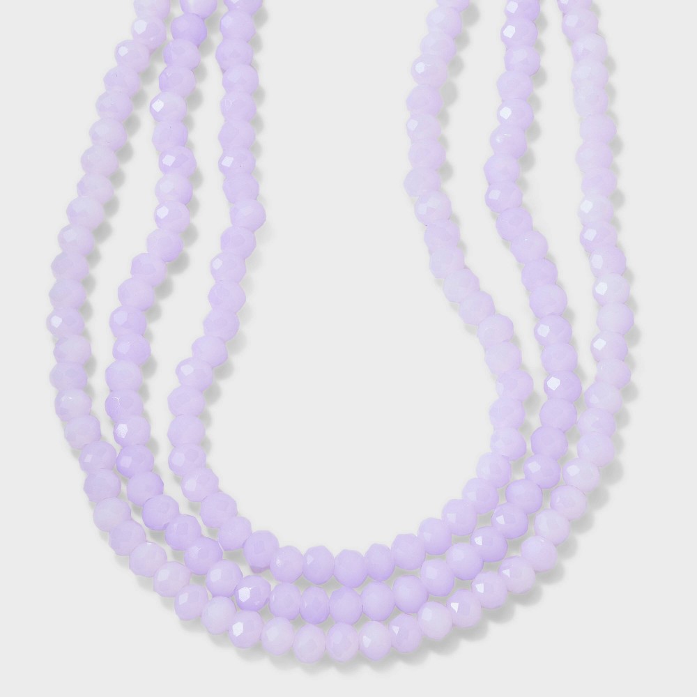 3 Row Glass Bead Necklace - A New Day™ Lavender