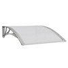 vidaXL Door Canopy Gray and Transparent 39.4 in.x31.5 in. Polycarbonate - image 2 of 4