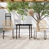 vidaXL Patio Dining Set - 3 Piece Outdoor Rattan Furniture, Glass Table, Comfortable Oak & Black Chairs, Lightweight and Weatherproof - 2 of 4