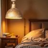 Vintage Farmhouse Pendant Light, Handcrafted Rustic Metal Hanging Lamp, Distressed Gold Finish,  11.6" Diameter - 2 of 4