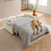 NicBex Convertible Sofa Bed Couch with Side Pockets & Two Pillows,Velvet Upholstered Loveseat Sofa for Living Room,Bedroom - 3 of 4