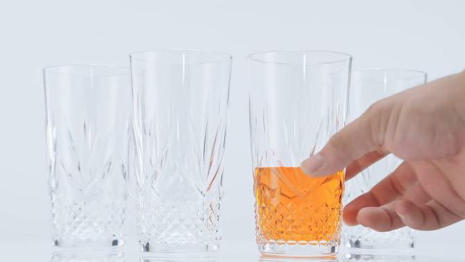 Khen's Shatterproof Tall Clear Acrylic Drinking Glasses, Luxurious & Stylish, Unique Home Bar Addition - 4 pk, 2 of 9, play video