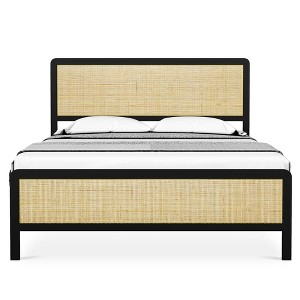 TROPOW Rattan Bed Frame with Natural Rattan Headboard - 1 of 4